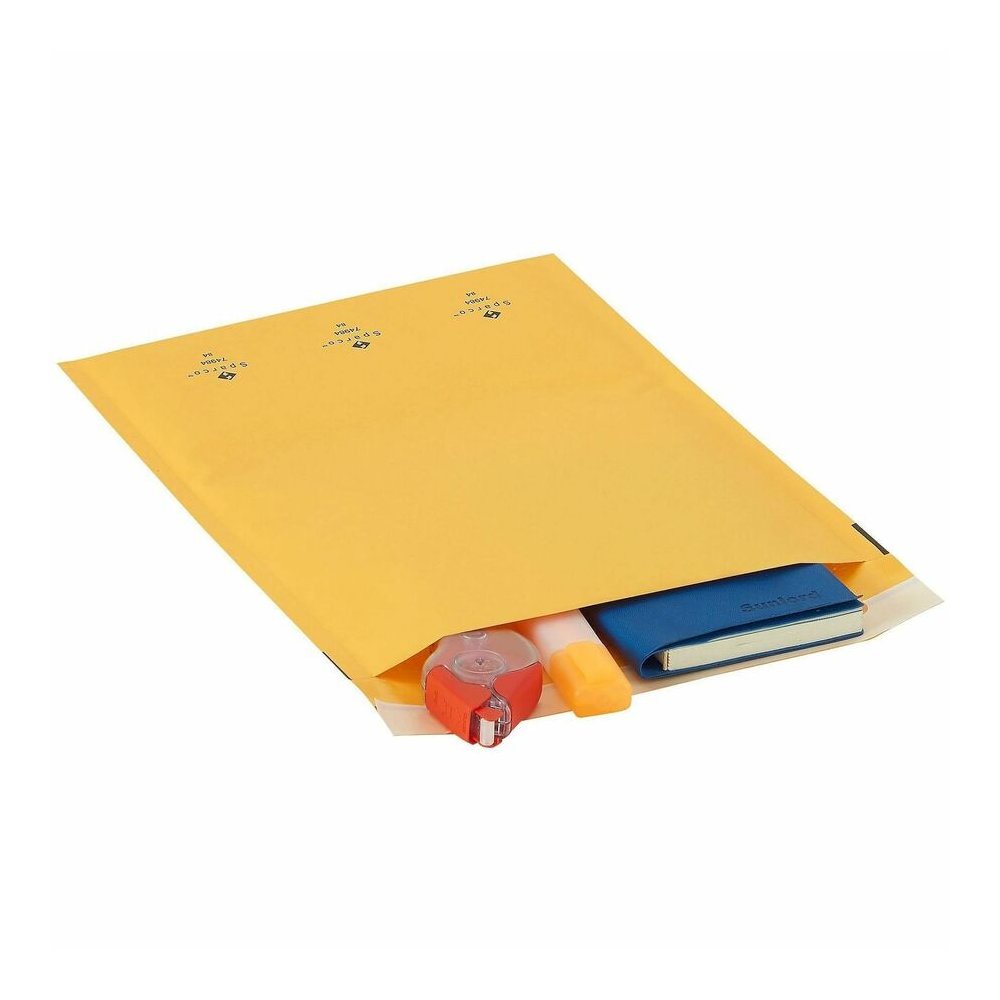 Sparco Size 4 Bubble Cushioned Mailers - Bubble - #4 - 9 1/2" Width x 14 1/5" Length - Self-sealing - Kraft - Kraft - 100 / Carton. Picture 8
