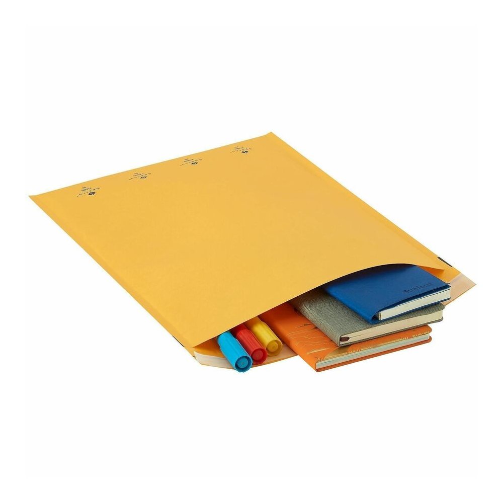 Sparco Size 6 Bubble Cushioned Mailers - Bubble - #6 - 12 1/2" Width x 19" Length - Self-sealing - Kraft - Kraft - 50 / Carton. Picture 8
