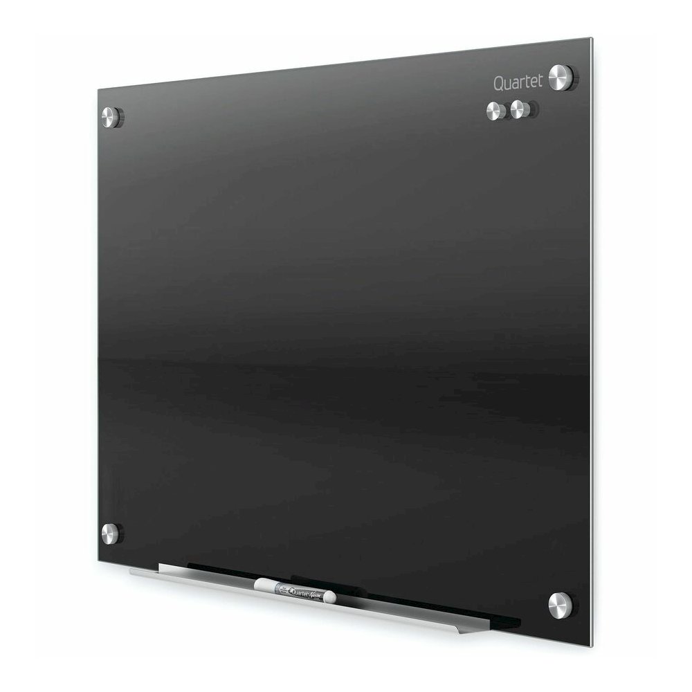 Quartet Infinity&trade; Glass Magnetic Dry-Erase Board - 96" (8 ft) Width x 48" (4 ft) Height - Black Tempered Glass Surface - Black Frame - Horizontal/Vertical - Magnetic - 1 / Each. Picture 10