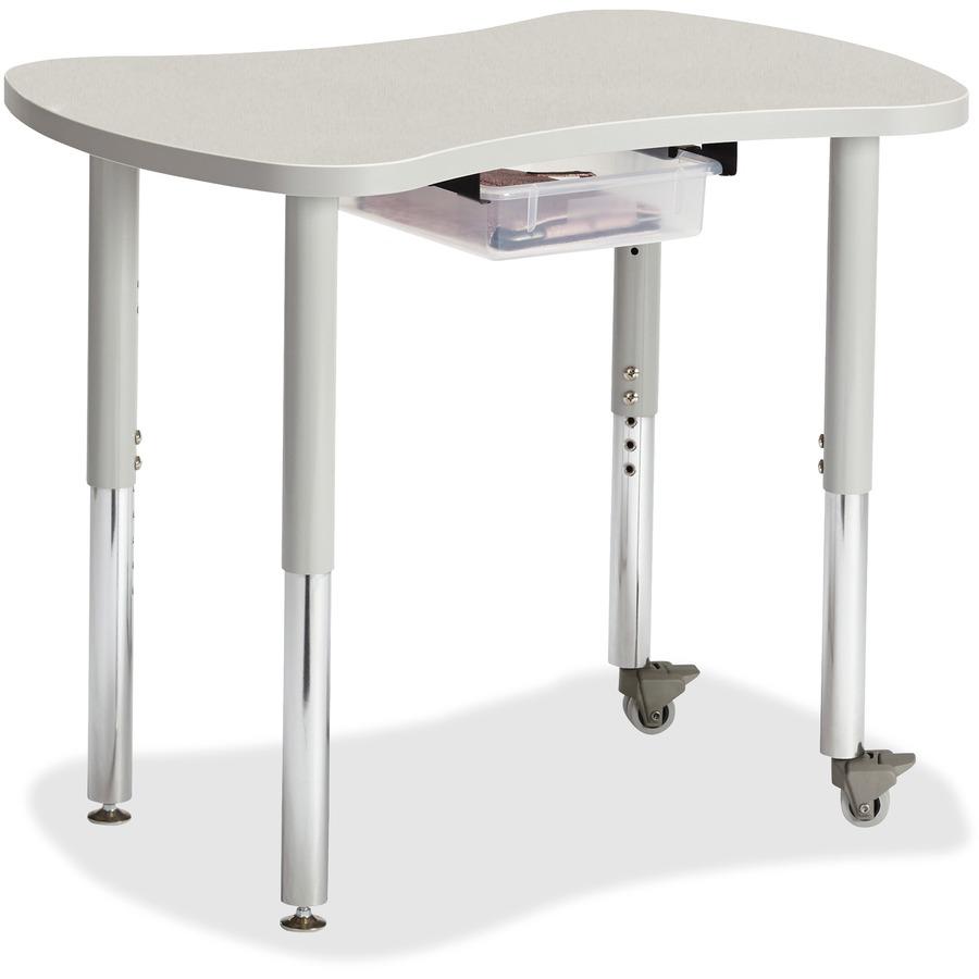 Jonti-Craft Berries Gray Collaborative Bowtie Table - Gray Top - Four Leg Base - 4 Legs - Adjustable Height - 18" to 29" Adjustment x 1.13" Table Top Thickness - Assembly Required - Powder Coated - St. Picture 6