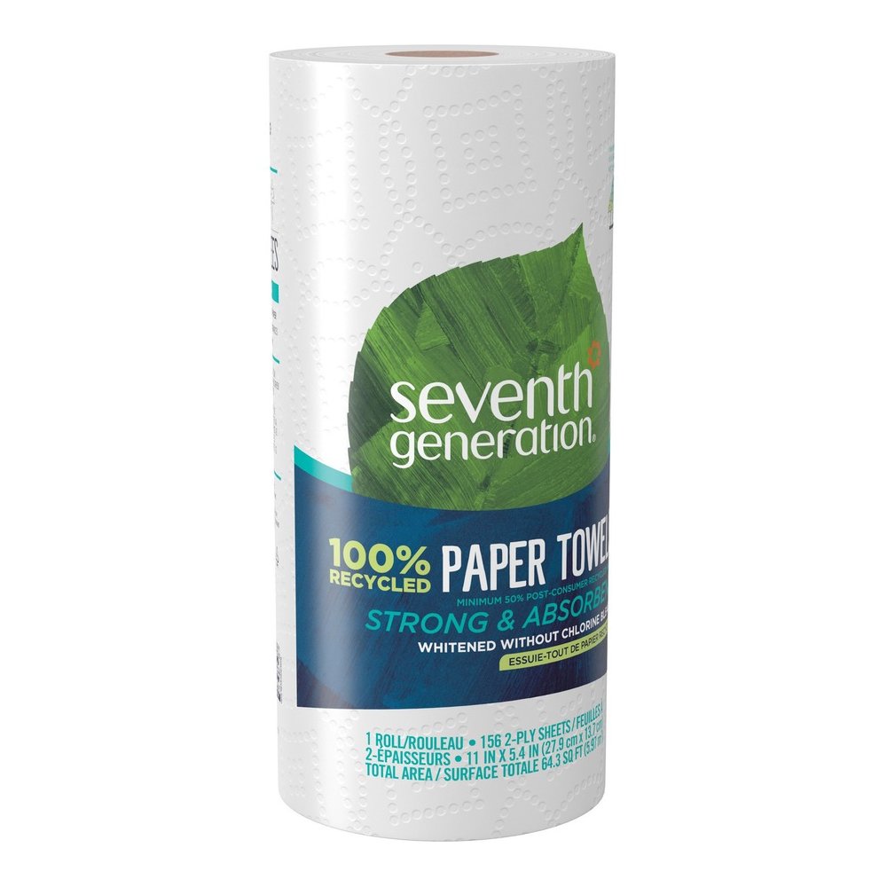 Seventh Generation 100% Recycled Paper Towels - 2 Ply - 156 Sheets/Roll - White - 24 / Carton. Picture 10