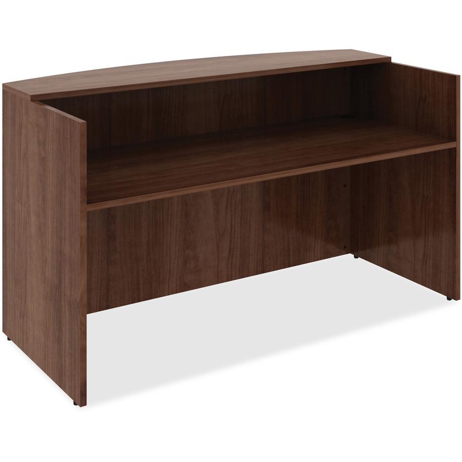 Lorell Essentials Series Front Reception Desk - 42.5" Height x 72" Width x 36" Depth - Material: Metal - Finish: Walnut, Laminate - 1 Each. Picture 5
