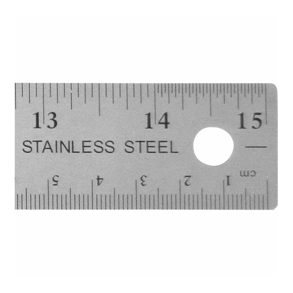 Westcott Stainless Steel Rulers - 15" Length x 1" Width - 1/16, 1/32 Graduations - Metric, Imperial Measuring System - Stainless Steel - Stainless Steel - 12 / Box. Picture 9
