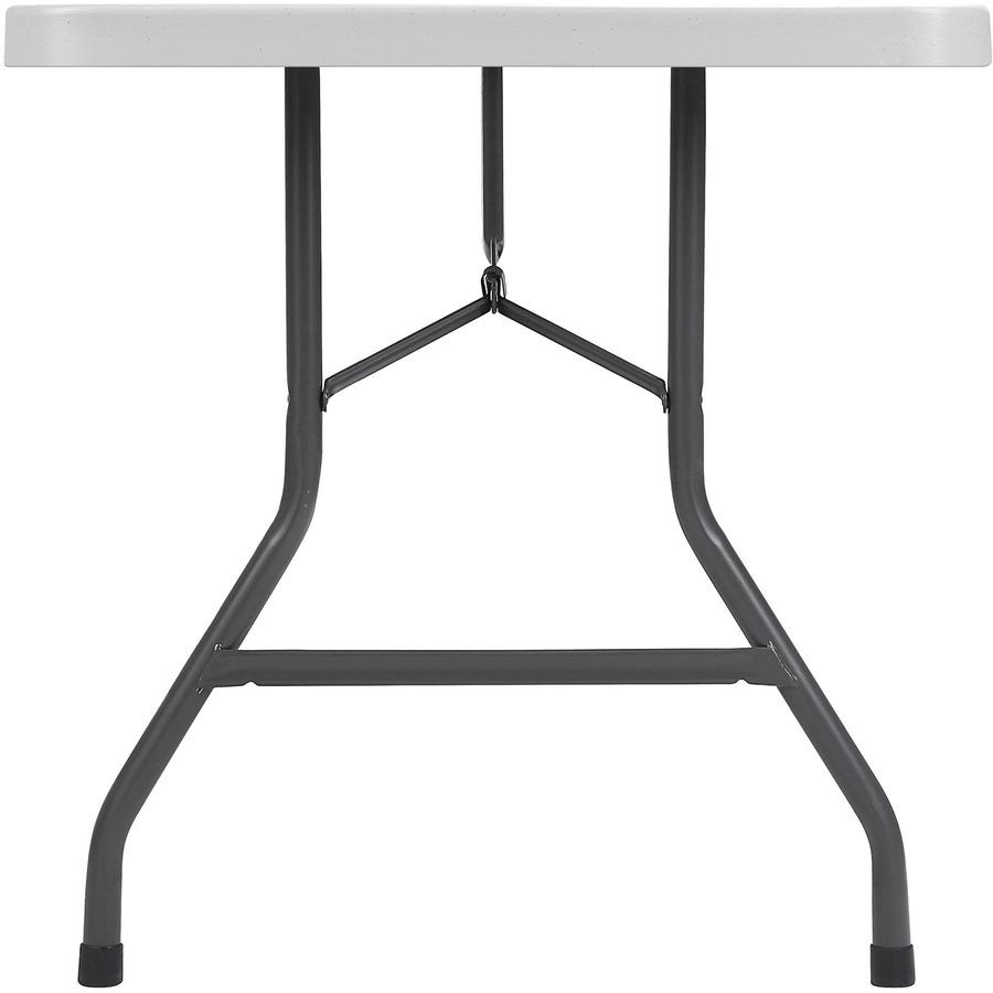 Lorell Extra-Capacity Ultra-Lite Folding Table - Light Gray Top - Dark Gray Base - 750 lb Capacity - 72" Table Top Width x 30" Table Top Depth - 29.25" Height - Gray - High-density Polyethylene (HDPE). Picture 9