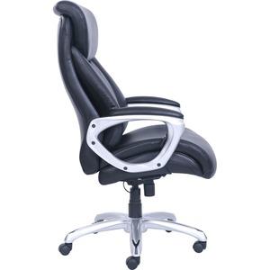 Lorell Wellness by Design Big & Tall Chair with Flexible Air Technology - Black Seat Color - Bonded Leather Seat Material - Black Back Color - Bonded Leather Back Material - 5-star Base - Armrest - 1 . Picture 4