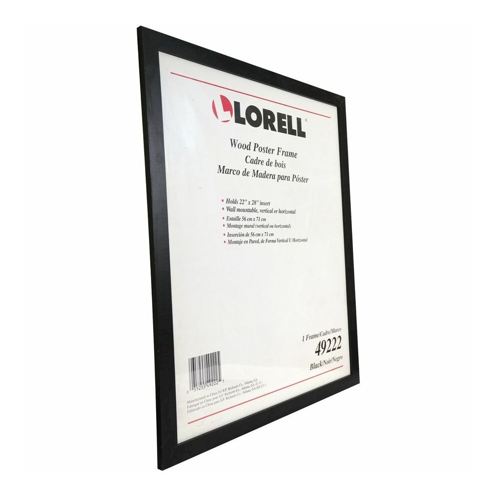 Lorell Solid Wood Poster Frame - 22" x 28" Frame Size - Rectangle - Horizontal, Vertical - Black - 1 Each. Picture 6