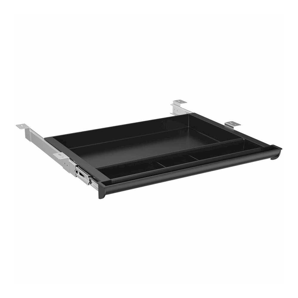 Lorell Laminate Desk 4-compartment Drawer - x 20.5" Width x 16" Depth - Material: Acrylonitrile Butadiene Styrene (ABS) - Finish: Black - 1 Each. Picture 14