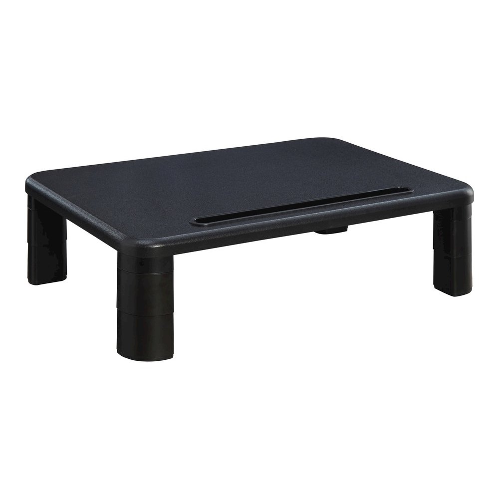 Lorell Height-Adjustable Monitor Riser - 4" Height x 19.75" Width - Desktop - Black. Picture 7
