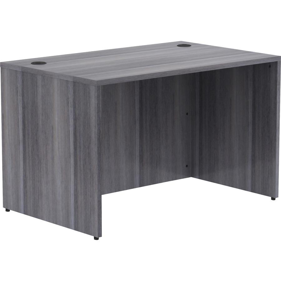 Lorell Essentials Series Rectangular Desk Shell - 29.5" Height x 48" Width x 30" Depth, 1" Thickness Top - Laminate, Weathered Charcoal Table Top - Grommet, Durable, Modesty Panel, Adjustable Floor Gu. Picture 8