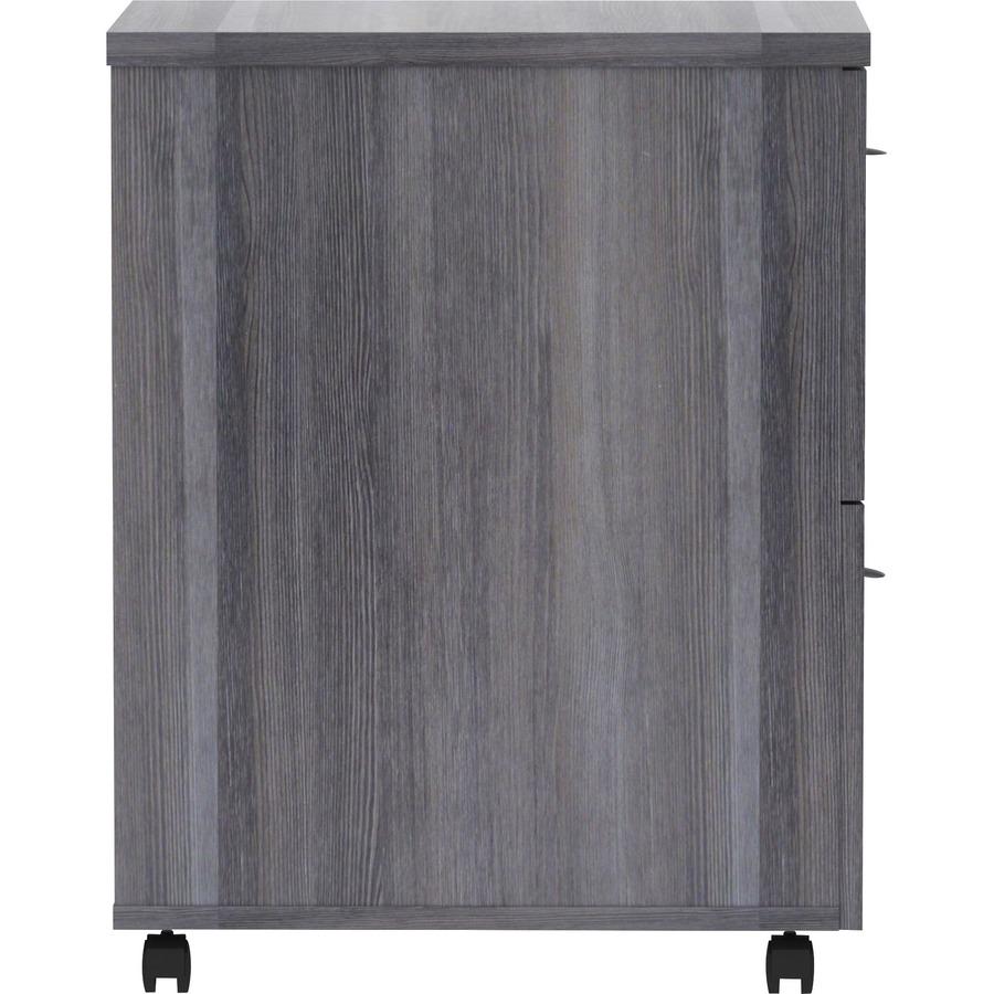 Lorell Essentials Series File/File Mobile File Cabinet - 28.3" Height x 16" Width x 22" Depth - Total Drawer(s): 2 - Finish: Weathered Charcoal, Laminate - Dual Wheel Caster, Durable, Built-in Hangrai. Picture 9