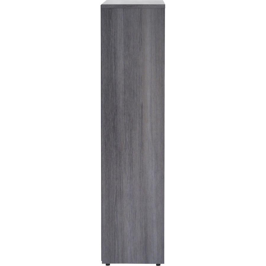 Lorell Laminate Bookcase - 4 Shelf(ves) - 48" Height x 36" Width x 12" Depth - Sturdy, Adjustable Shelf, Square Corner, Adjustable Feet - Weathered Charcoal - Thermally Fused Laminate - 1 Each. Picture 9