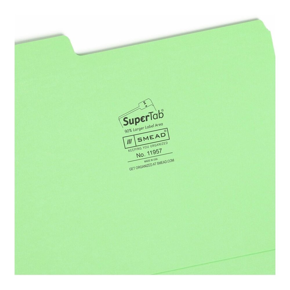 Smead SuperTab 1/3 Tab Cut Letter Recycled Top Tab File Folder - 8 1/2" x 11" - 3/4" Expansion - Top Tab Location - 11 pt. - Bright Purple, Bright Pink, Bright Green, Bright Blue - Labeling Area, Stur. Picture 8
