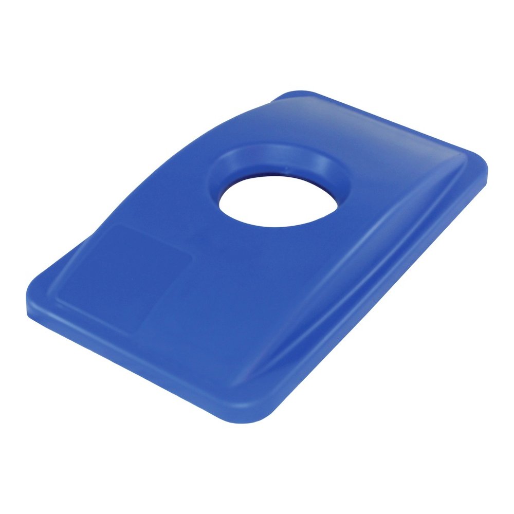 Genuine Joe 23-gallon Recycling Bin Round Cutout Lid - Round - Blue - 4 / Carton. Picture 9
