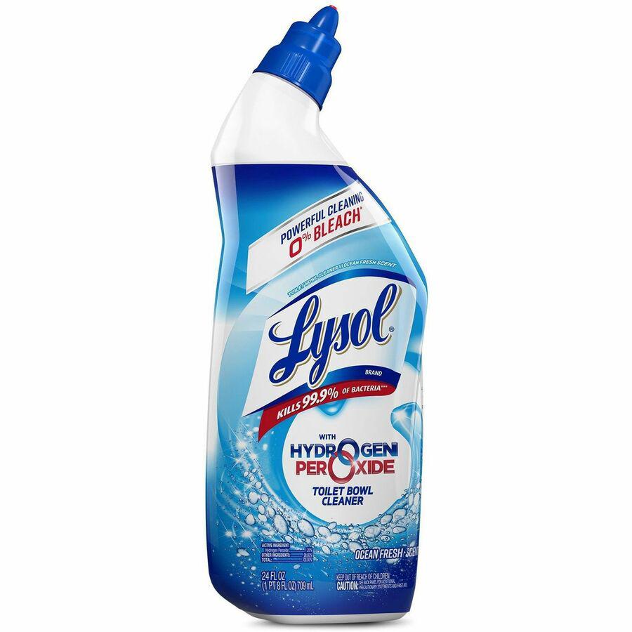 Lysol Hydrogen Peroxide Toilet Cleaner - 24 fl oz (0.8 quart) - Ocean Fresh Scent - 9 / Carton - Residue-free, Bleach-free, Antibacterial - Blue. Picture 7