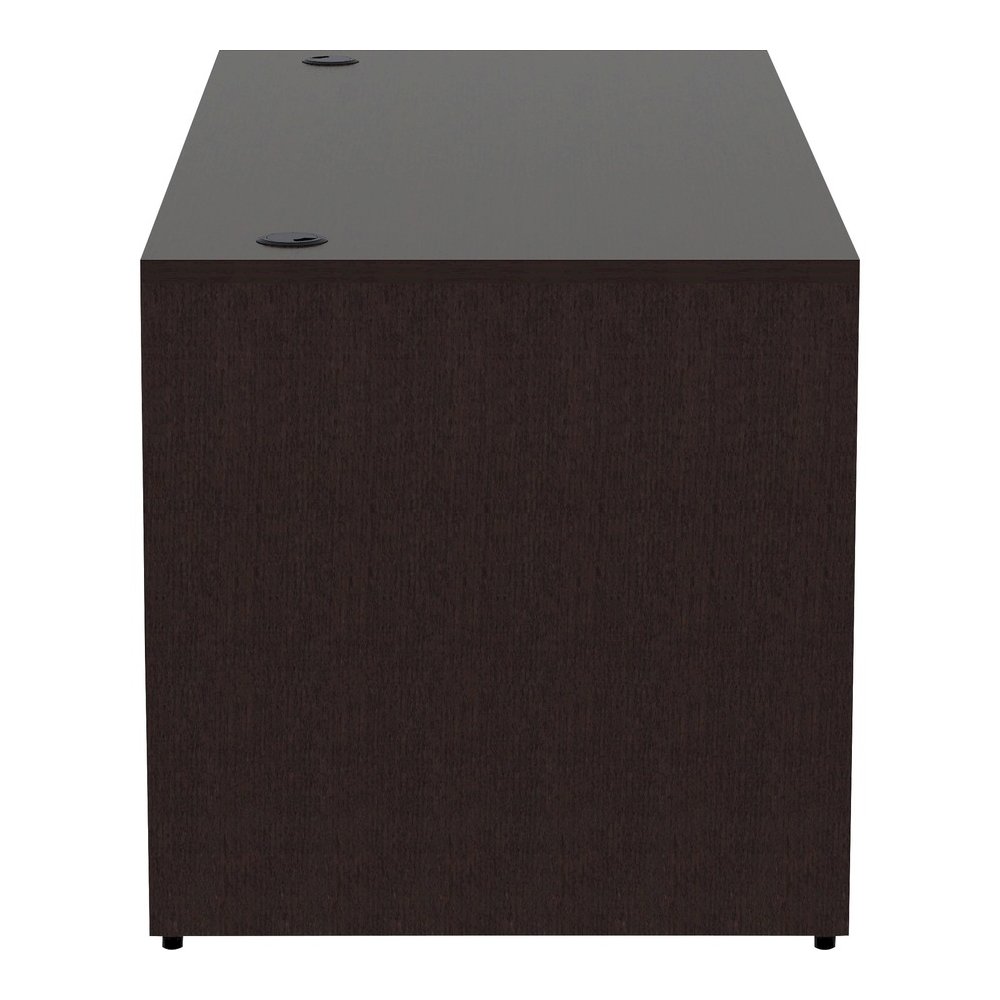 Lorell Essentials Series Rectangular Desk Shell - Rectangle - 29.5" Height x 66" Width x 30" Depth Desk Shell, 1" Thickness Top - Finish: Espresso - 1 Each. Picture 9