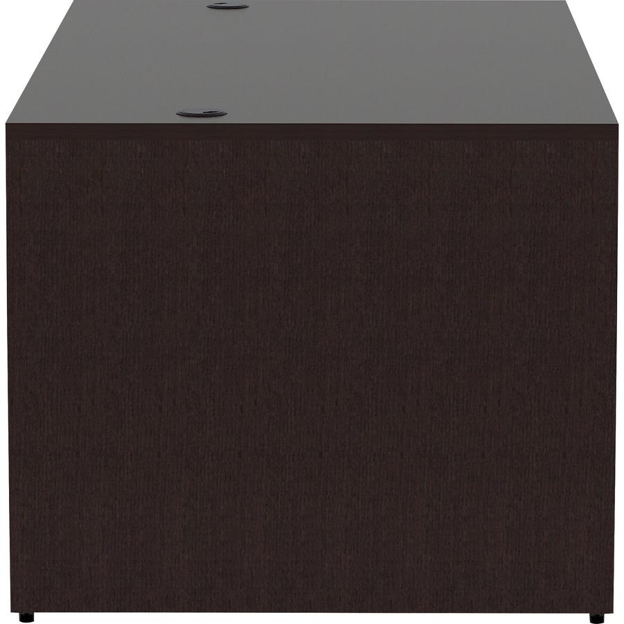 Lorell Essentials Series Rectangular Desk Shell - Rectangle - 29.5" Height x 70.9" Width x 35.4" Depth Desk Shell, 70.9" Width x 35.4" Depth x 1" Thickness Top - Finish: Espresso - 1 Each. Picture 7