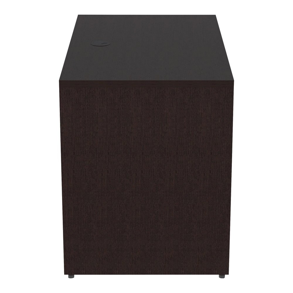 Lorell Essentials Series Return Shell - 29.5" Height x 42" Width x 24" Depth Return Shell, 1" Thickness Top - Finish: Espresso - Grommet, Adjustable Feet, Durable, Laminated, Cam Lock, Cord Management. Picture 9