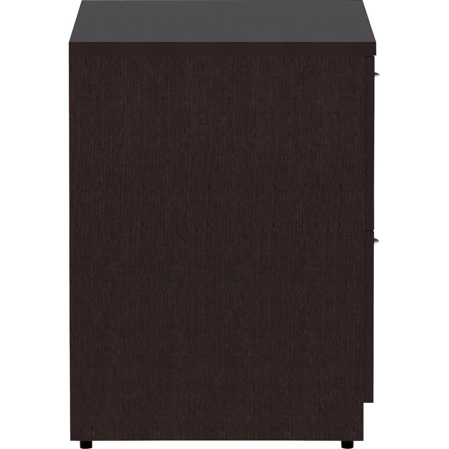 Lorell Essentials Series Lateral File - 1" Top, 0.1" Edge, 36" x 22"29.5" Lateral File - 2 x File Drawer(s) - Material: Laminate - Finish: Espresso. Picture 7