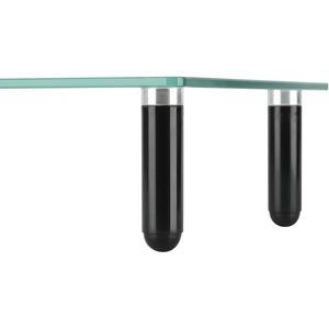 Lorell 4-leg Single-Shelf Monitor Stand - 44 lb Load Capacity - 1 x Shelf(ves) - 3" Height x 22" Width x 8.25" Depth - Desktop - Glass - Clear, Black. Picture 9