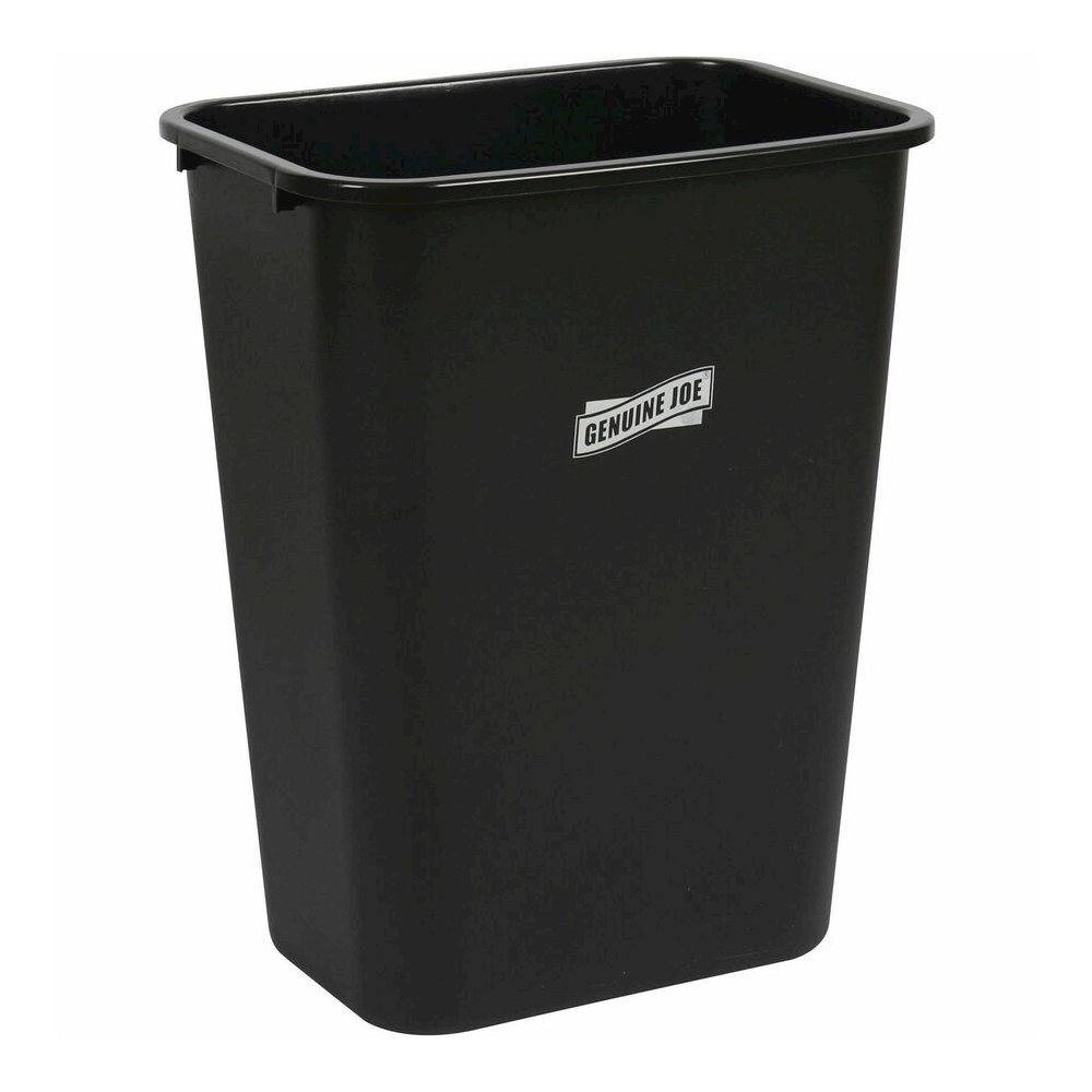 Genuine Joe 41-Quart Wastebasket - 10.25 gal Capacity - Durable, Sturdy, Dent Resistant, Chip Resistant, Rust Resistant, Long Lasting - 19.9" Height x 9.4" Width x 15.2" Depth - Polyethylene - Black -. Picture 8