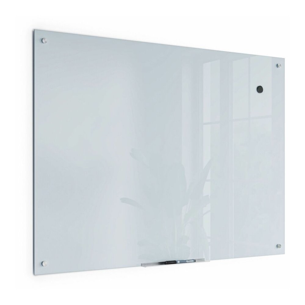 U Brands Magnetic Glass Frameless Dry-Erase Board - 48" (4 ft) Width x 36" (3 ft) Height - Frosted White Tempered Glass Surface - Rectangle - Horizontal/Vertical - Magnetic - 1 Each. Picture 7