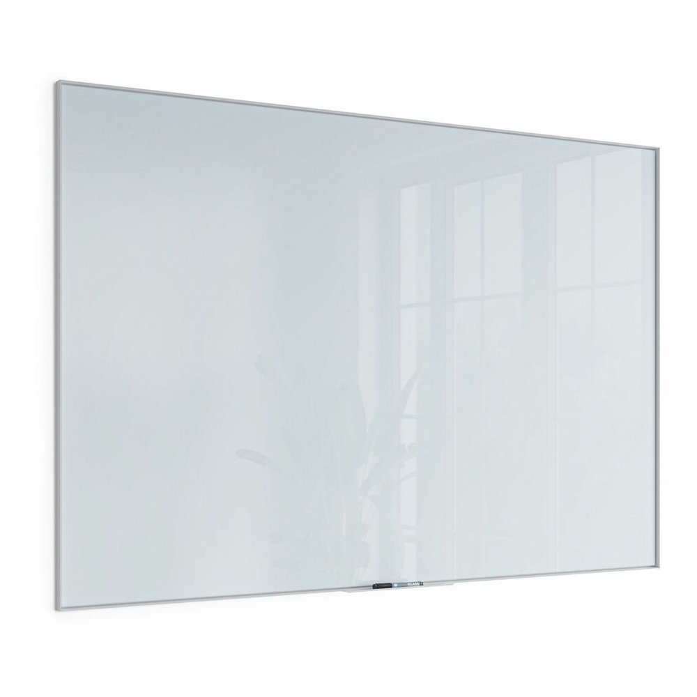 U Brands Non-Magnetic Glass Dry-Erase Board - 72" (6 ft) Width x 48" (4 ft) Height - Frosted White Tempered Glass Surface - White Aluminum Frame - Rectangle - Horizontal/Vertical - 1 Each. Picture 5