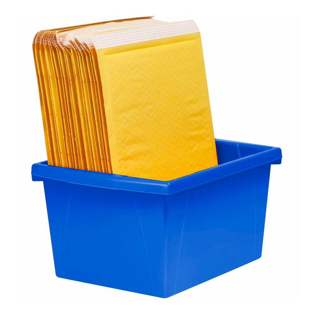 Storex 4-gallon Storage Bin - 7.87" Height x 11.25" Width x 13.63" Length - Handle, Impact Resistant, Sturdy, Drop Resistant - Assorted Bright - Plastic - 1 Each. Picture 10