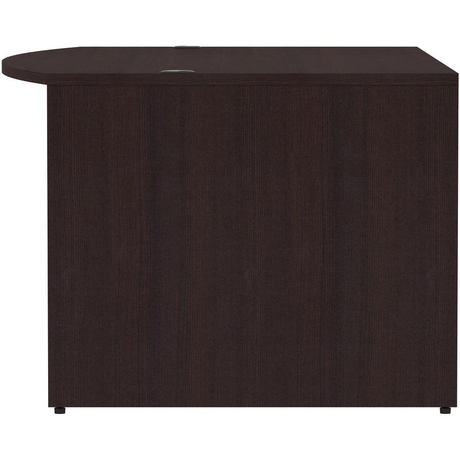 Lorell Essentials Series Bowfront Desk Shell - 29.5" Height x 72" Width x 41.4" Depth Desk Shell, 1" Thickness Top - Bow Front Edge - Finish: Espresso Laminate - 1 Each. Picture 7