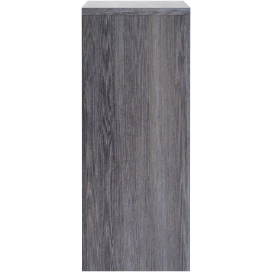 Lorell Essentials Series Stack-on Hutch with Doors - 36" Height x 48" Width x 15" Depth - 3 Door(s) - Finish: Weathered Charcoal Laminate - Cam Lock, Grommet, Cord Management, Durable - For Office - 1. Picture 7