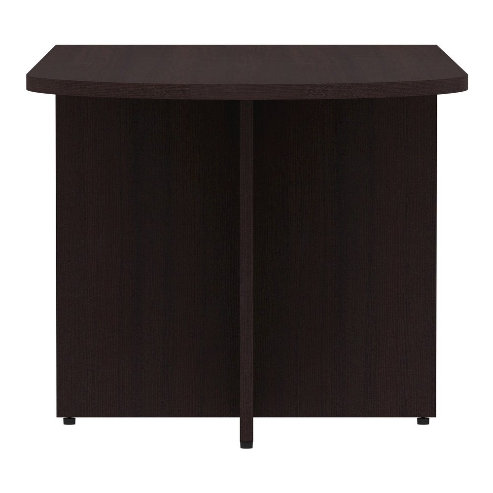 Lorell Essentials Series Peninsula Desk Box 1 of 2 - 29.5" Height x 66" Width x 30" Depth Desk, 1" Thickness Top - Finish: Espresso Laminate - 1 Each. Picture 9