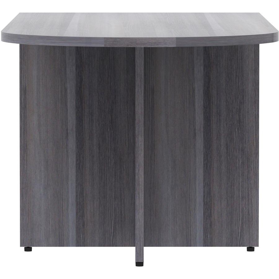 Lorell Essentials Series Peninsula Desk Box 1 of 2 - 29.5" Height x 66" Width x 30" Depth Desk, 1" Thickness Top - Finish: Weathered Charcoal Laminate - 1 Each. Picture 8