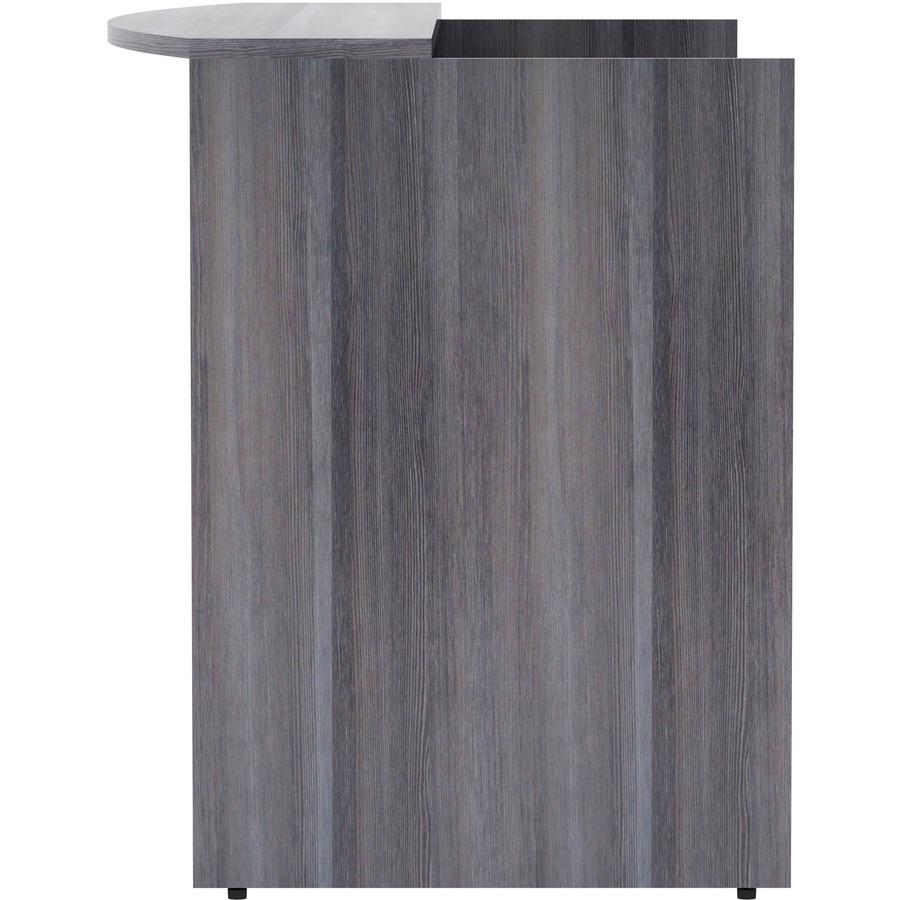 Lorell Essentials Series Front Reception Desk - 42.5" Height x 72" Width x 36" Depth Desk, 1" Thickness Top - Finish: Weathered Charcoal Laminate - 1 Each. Picture 7