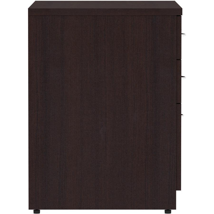 Lorell Essentials Series Box/Box/File Lateral File - 35.5" x 22"29.5" Lateral File, 1" Side Panel - 4 x File, Box Drawer(s) - Finish: Espresso Laminate. Picture 7