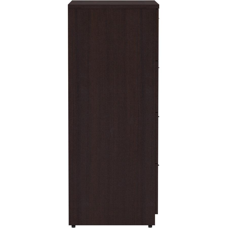Lorell Essentials Series 4-Drawer Lateral File - 54.8" Height x 35.5" Width x 22" Depth Lateral File, 1" Thickness Top - Total Drawer(s): 4 - Finish: Espresso Laminate - 1 Each. Picture 7