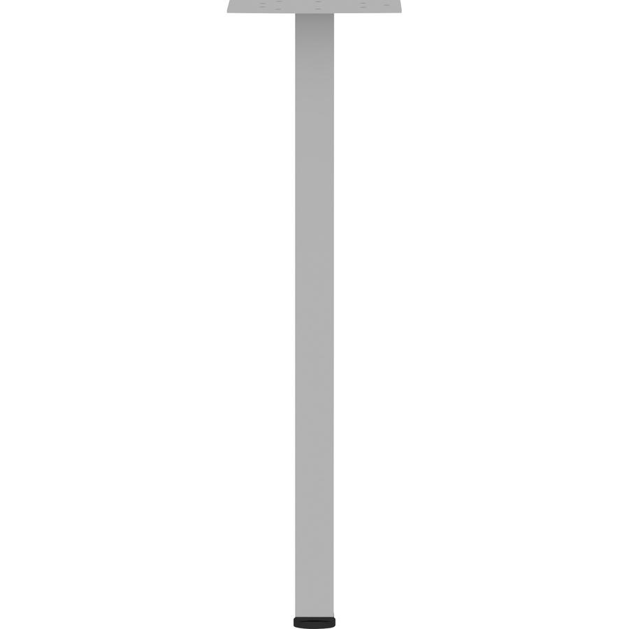 Lorell Relevance Series Offset Square Leg - Powder Coated Silver Square Leg Base - 28.50" Height x 7.87" Width - Workstation - Assembly Required - Metal Base Material - 1 Each. Picture 7