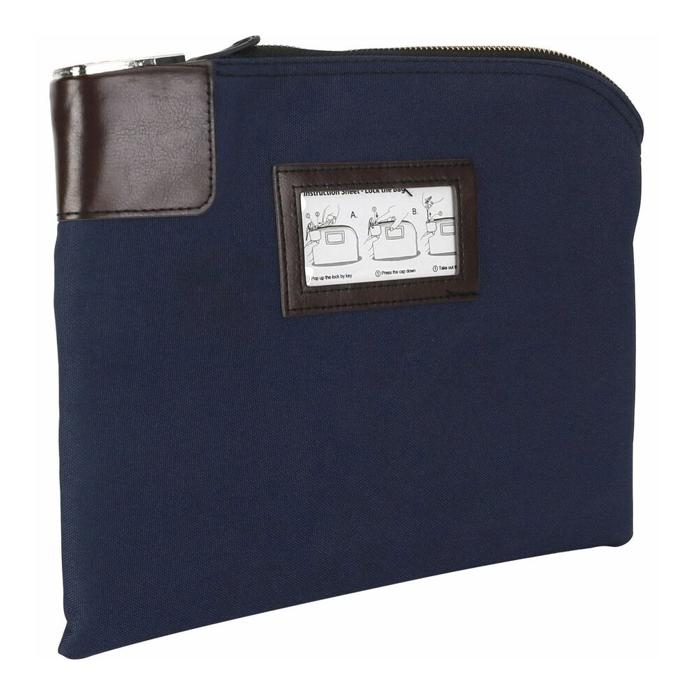Sparco Locking Currency Bag - 11" Length x 8.50" Width - Navy - Coin, Currency, Document - 1 Pack. Picture 6