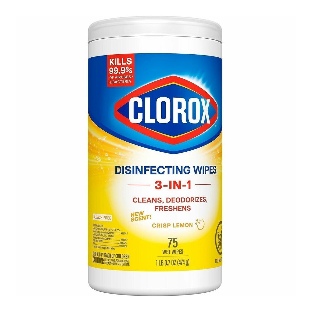 Clorox Disinfecting Cleaning Wipes Value Pack - Bleach-free - For Multi Surface, Multipurpose - Ready-To-Use - Wipe - Crisp Lemon Scent - Recommended For: Grease Remover, Soap Scum Remover, Grime Remo. Picture 7