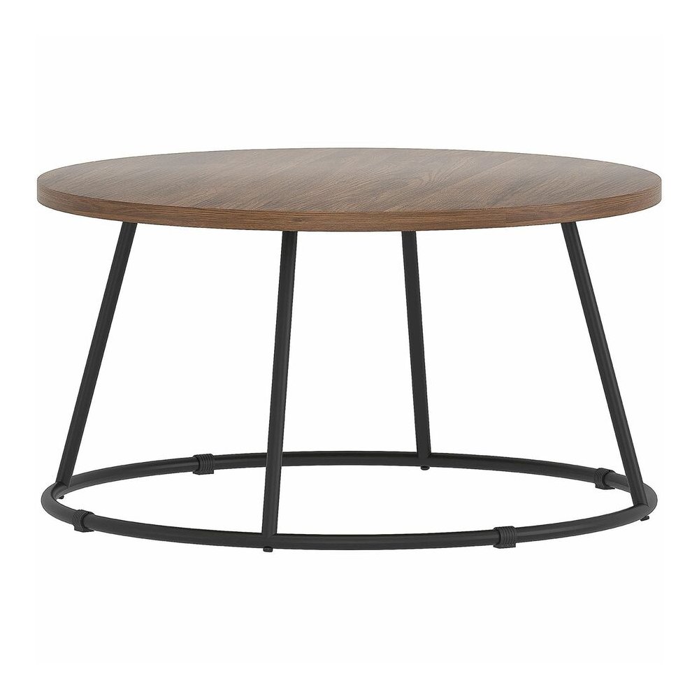 Lorell Accession Coffee Table - Walnut Round Top - Powder Coated Four Leg Base - 4 Legs - 200 lb Capacity - 1" Table Top Thickness x 31.50" Table Top Diameter - 16.75" Height - Assembly Required - Lam. Picture 8