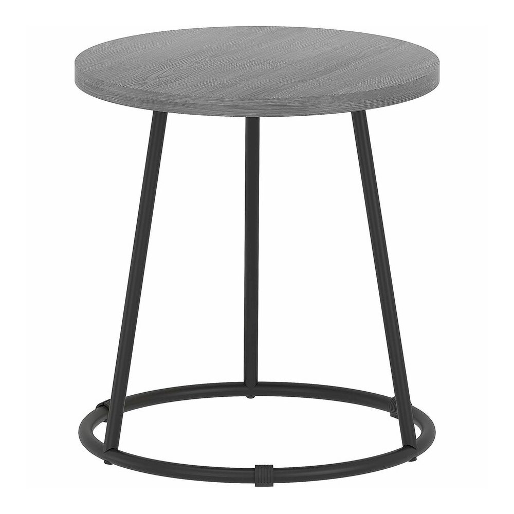 Lorell Accession End Table - Round Top - Powder Coated Four Leg Base - 4 Legs - 200 lb Capacity - 1" Table Top Thickness x 19" Table Top Diameter - 19.75" Height - Assembly Required - Weathered Charco. Picture 9