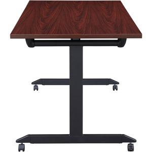 Lorell Mobile Folding Training Table - Rectangle Top - Powder Coated Base - 200 lb Capacity - 63" Table Top Width - 29.50" Height x 63" Width x 24" Depth - Assembly Required - Mahogany - Laminate Top . Picture 5