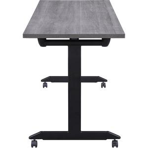 Lorell Mobile Folding Training Table - Rectangle Top - Powder Coated Base - 200 lb Capacity - 63" Table Top Width - 29.50" Height x 63" Width x 24" Depth - Assembly Required - Weathered Charcoal - Lam. Picture 3