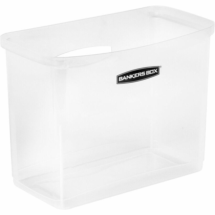 Bankers Box Portable Open Desktop File Box with Side Handles, 1 Each - Desktop - Hanging Rail, Handle, Durable - Clear - Polypropylene - 1 Each. Picture 6