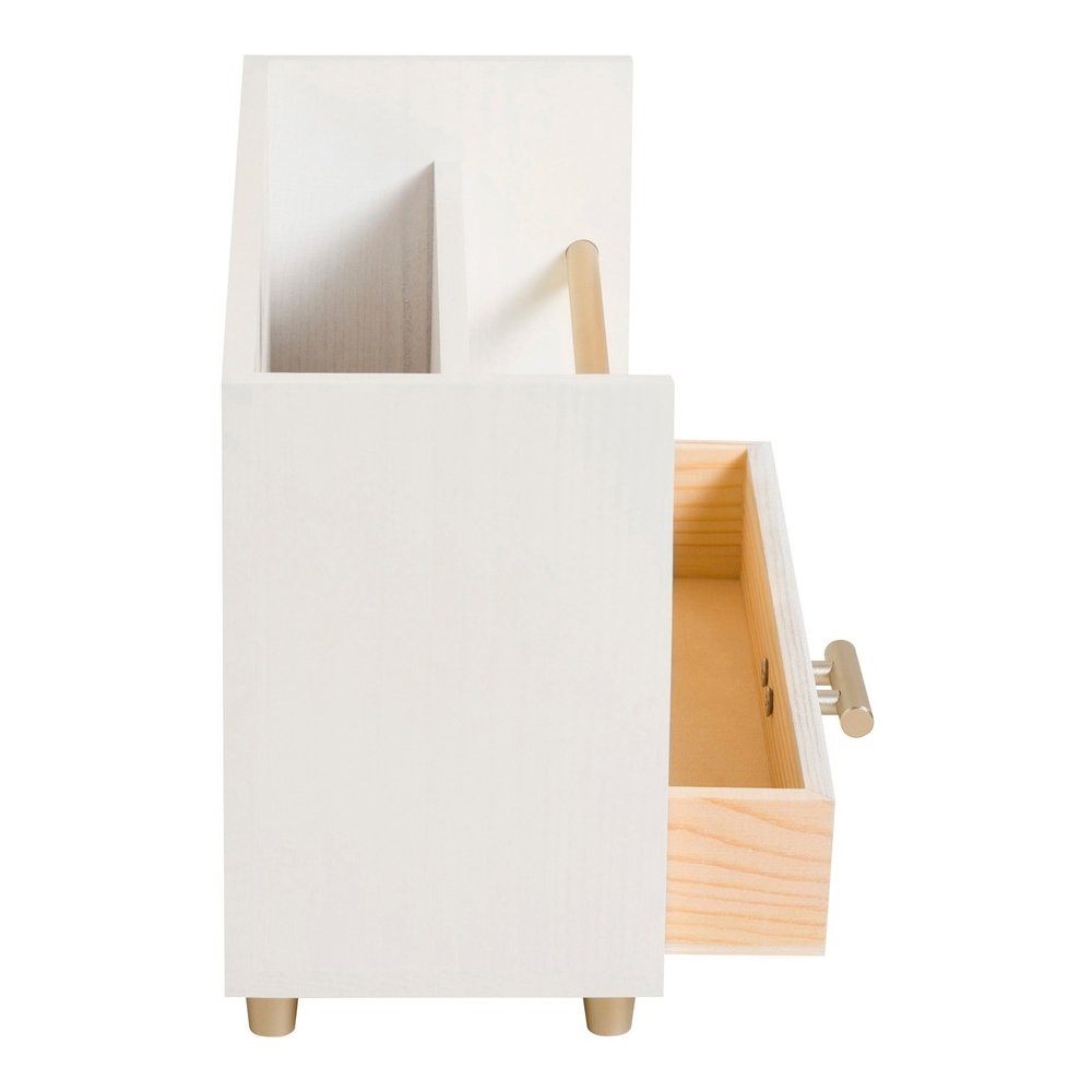 U Brands Juliet Letter Sorter - 6" Height x 3.80" Width x 9.50" Depth - Desktop - Sturdy, Durable, Pull-out Drawer - White - Pine Wood, Metal - 1 Each. Picture 8
