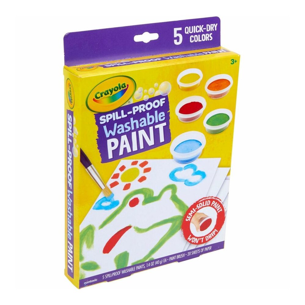Crayola Spill Proof Washable Paint Set - 5 Color(s) - Washable - 1 Kit. Picture 12