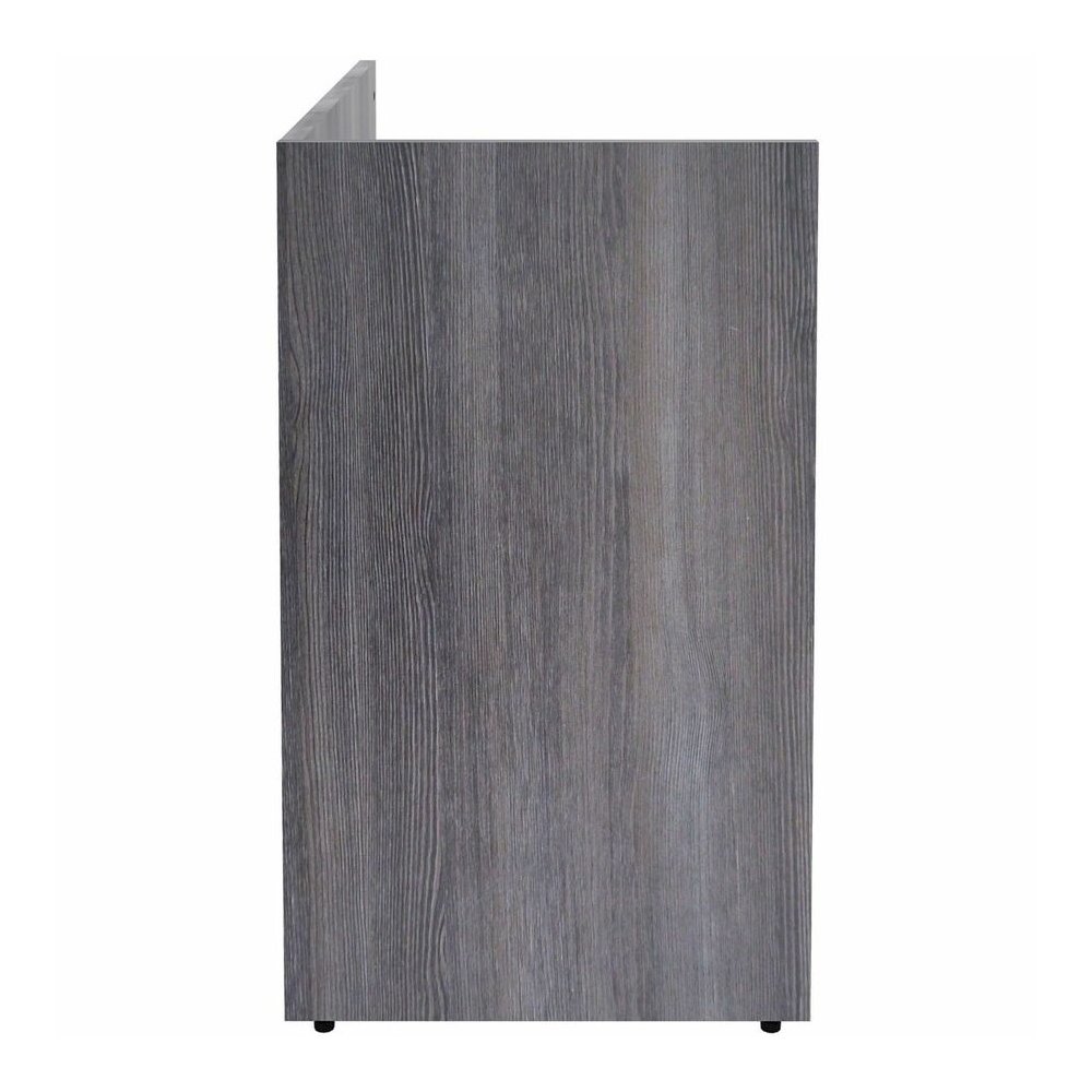 Lorell Essentials Series Reception Return - 1" Thickness Top, 41.5" Height x 42" Width x 24" Depth - Material: Laminate - Finish: Weathered Charcoal - 1 Each. Picture 7