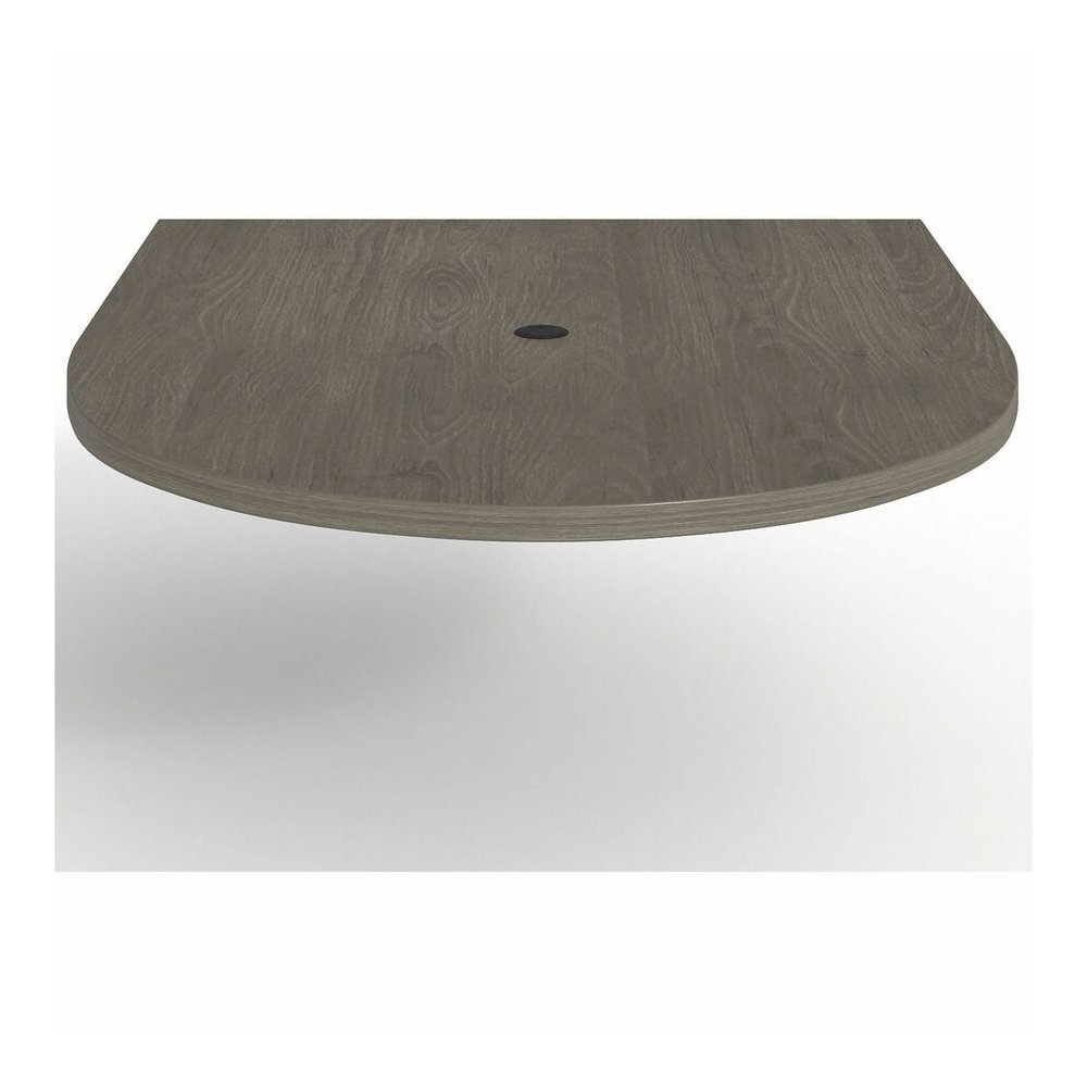 Lorell Prominence 2.0 Half-Racetrack Conference Tabletop - Half Racetrack - 60" Width x 48" Depth x 1.5" Thickness - Band Edge - Material: Particleboard - Finish: Laminate, Gray Elm - Grommet, Cord Ma. Picture 9