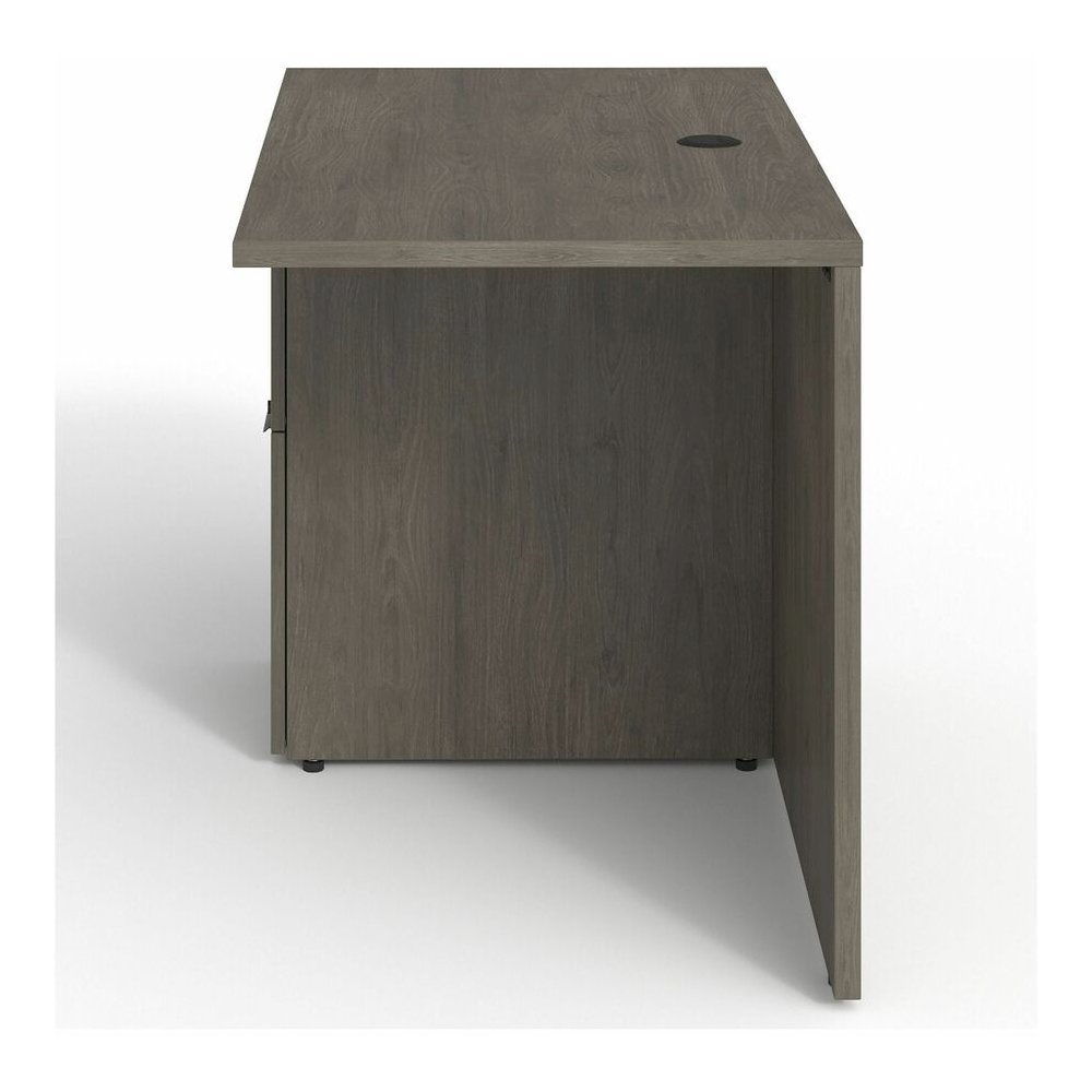 Lorell Prominence 2.0 Left Return - Rectangle - 29" Height x 42" Width x 24" Depth, 1" Thickness Top - Total Drawer(s): 2 - Band Edge - Material: Particleboard - Finish: Gray Elm, Thermofused Melamine. Picture 11