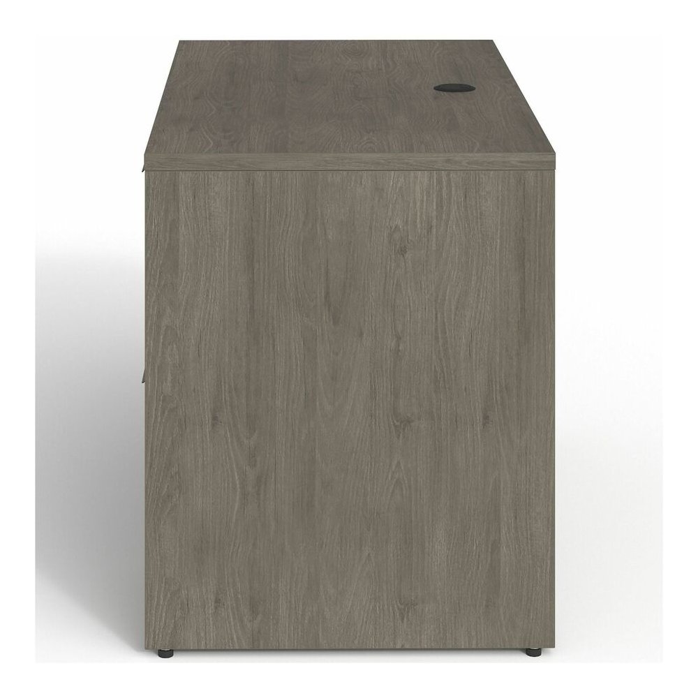 Lorell Prominence 2.0 Right Return - Rectangle - 29" Height x 42" Width x 24" Depth, 1" Thickness Top - Total Drawer(s): 2 - Band Edge - Material: Particleboard - Finish: Gray Elm, Thermofused Melamin. Picture 11