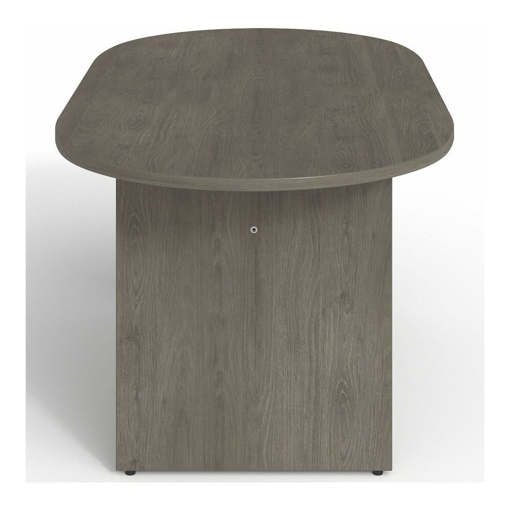 Lorell Prominence 2.0 Racetrack Conference Table - Oval - 29" Height x 72" Width x 36" Depth, 1" Thickness Top - Material: Particleboard - Finish: Gray - Durable, Mar Resistant, Burn Resistant, Impact. Picture 11