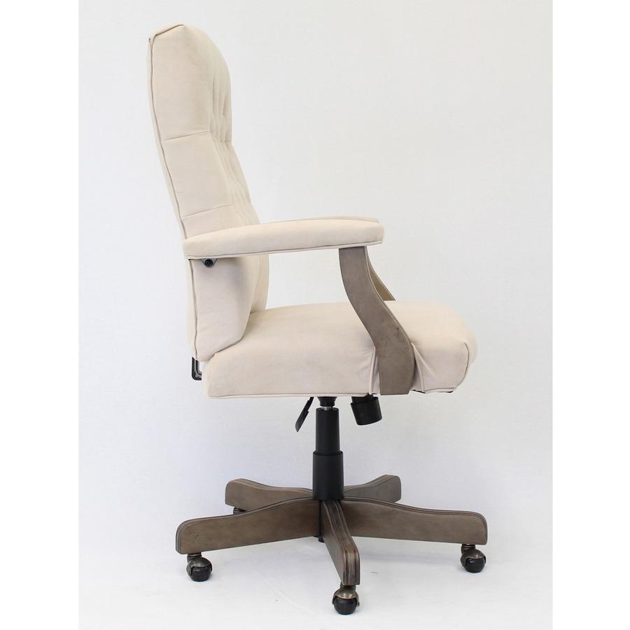 Boss Executive Commercial Linen Chair - Champagne Velvet, Linen Seat - Champagne Velvet, Linen Back - Driftwood Frame - Mid Back - 5-star Base - Armrest - 1 Each. Picture 4
